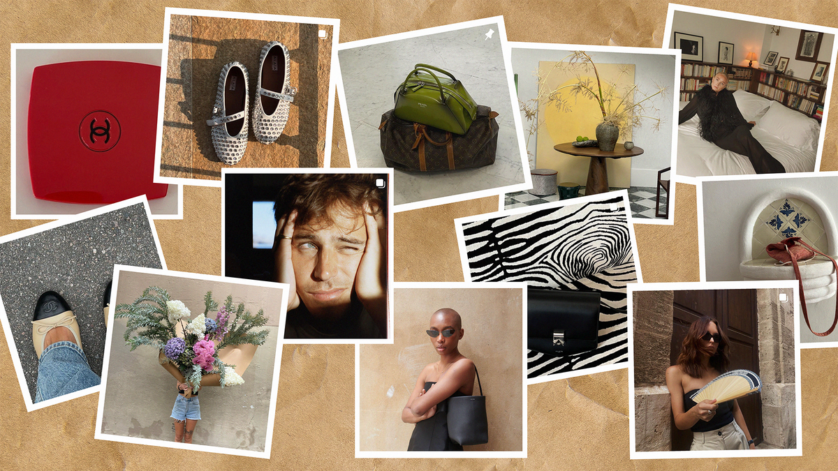 Collage of trending fashion items and styles from must-follow instagram accounts including accessories and outfits.