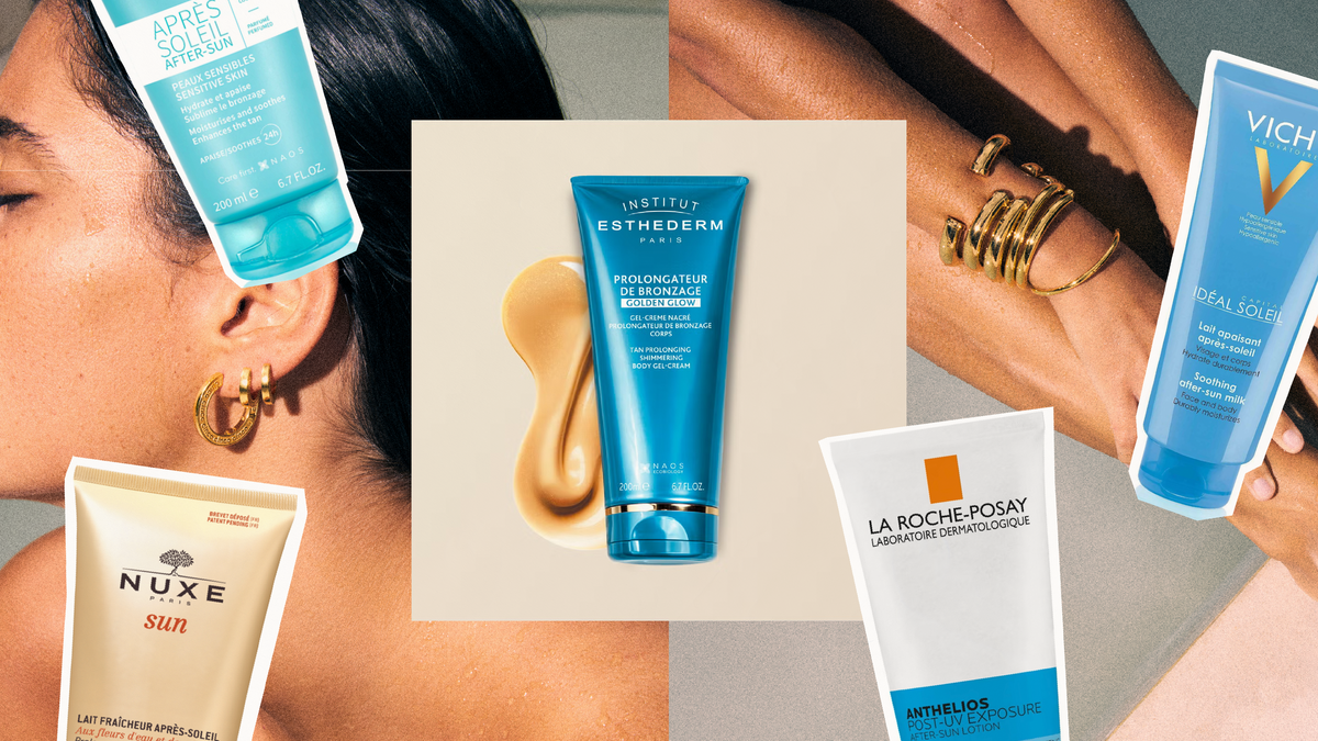 september skincare tips for tan maintenance featuring after-sun products and glowing skin
