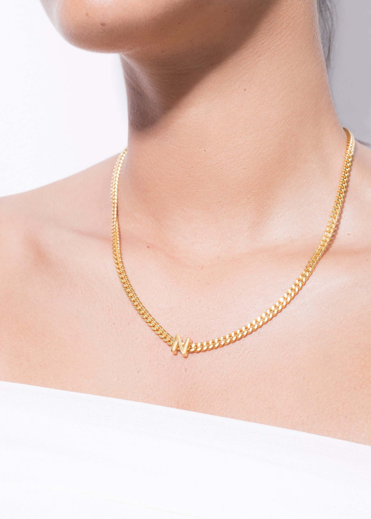 alphabet necklace with pendant N Necklaces
