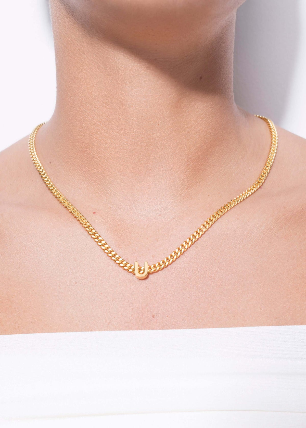alphabet necklace with pendant U Necklaces
