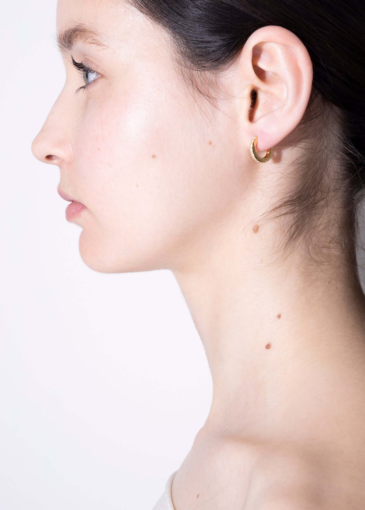 amina white huggies Earrings