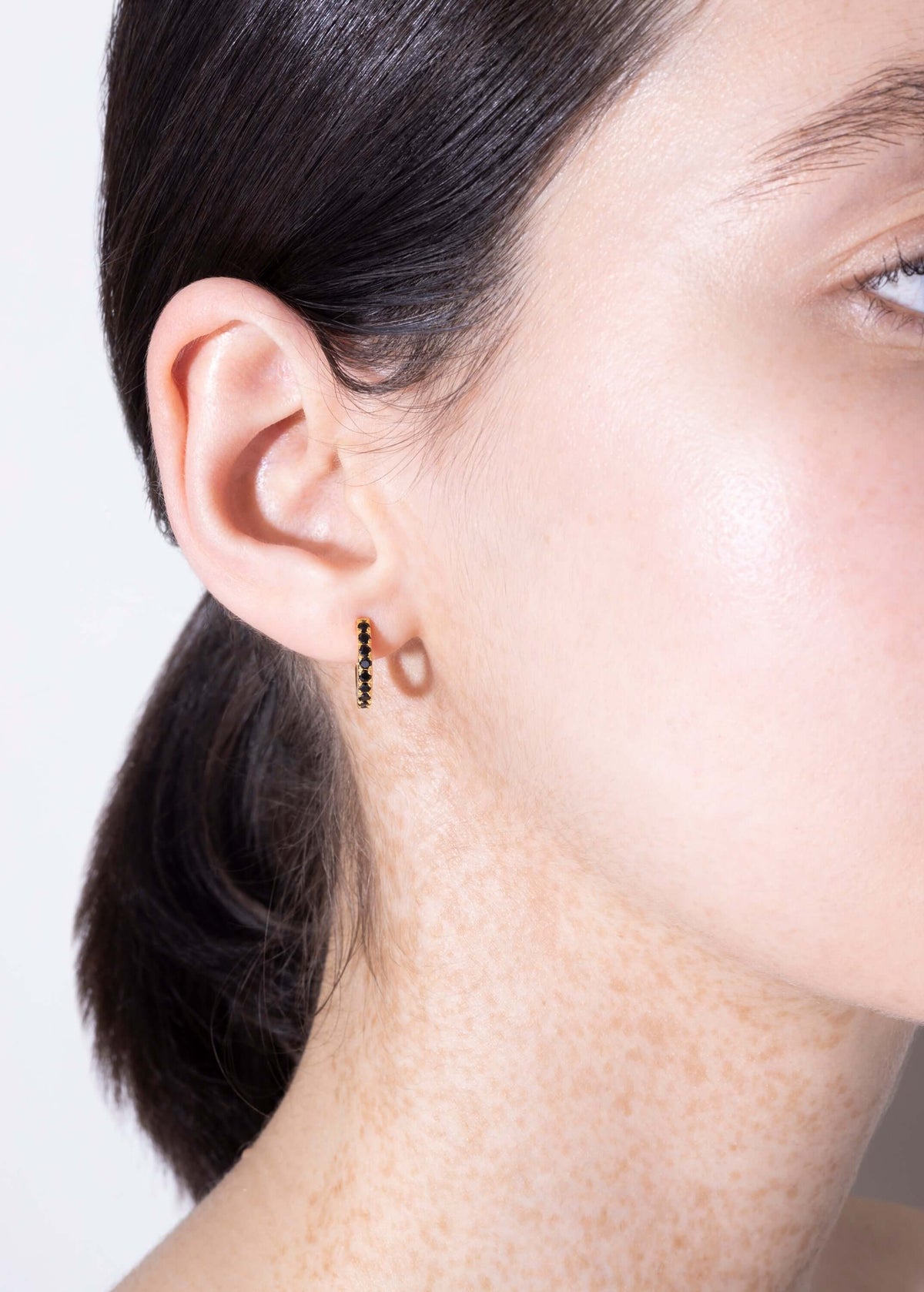 amina black huggies Earrings