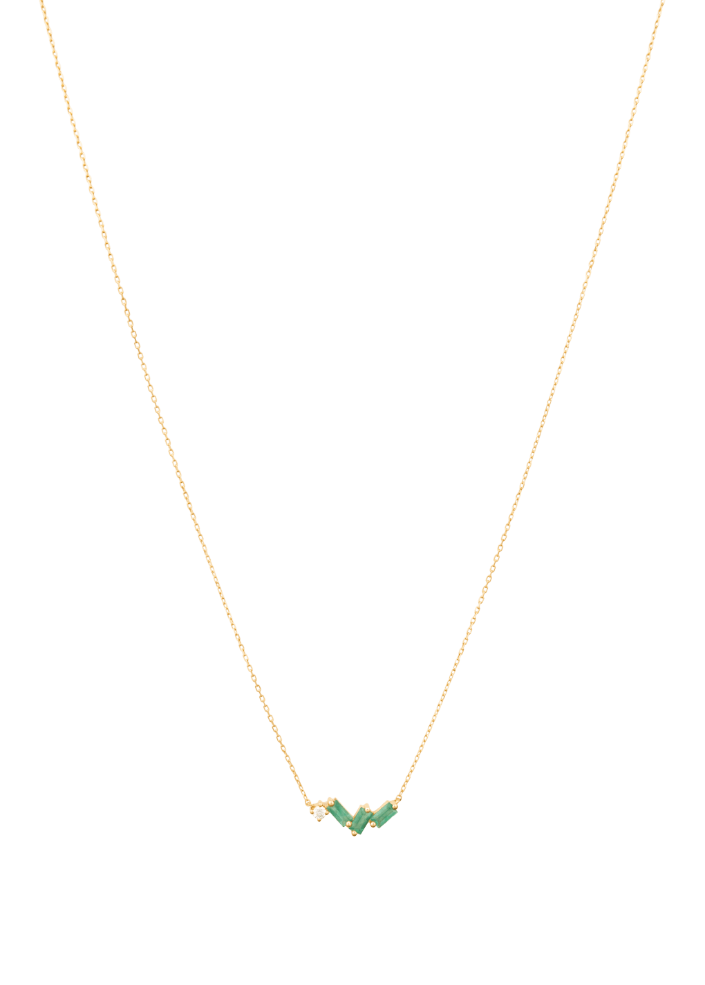 Emerald and diamond 18k necklace Necklaces