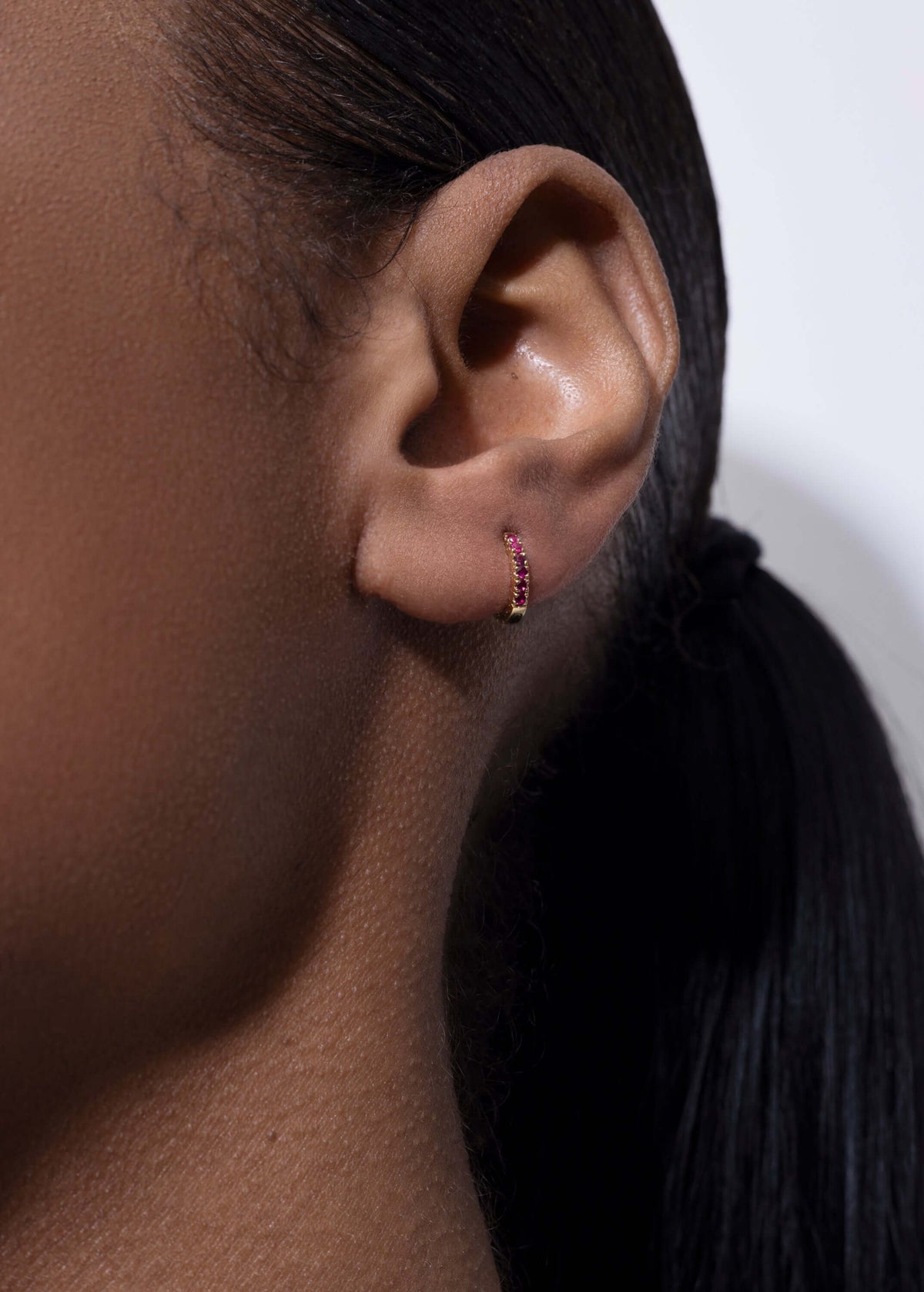 Lime 7 mm hoop 18k rubi Earrings