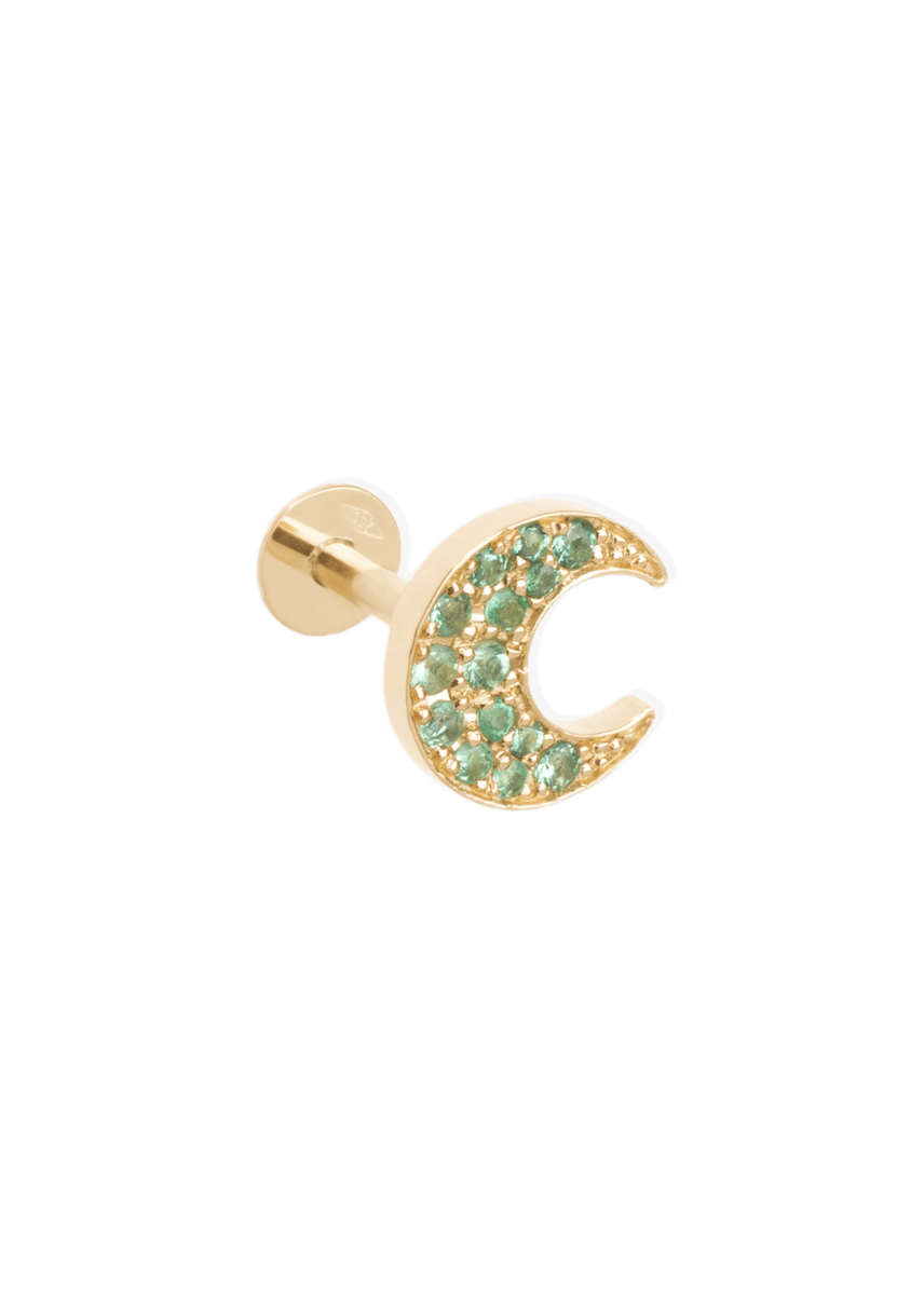 Mush stud 18k emerald Earrings