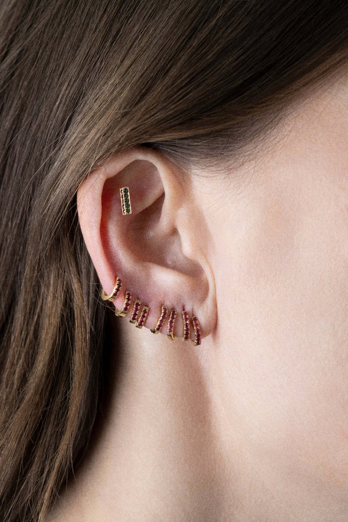 Cate 5 mm hoop 18k rubi Earrings