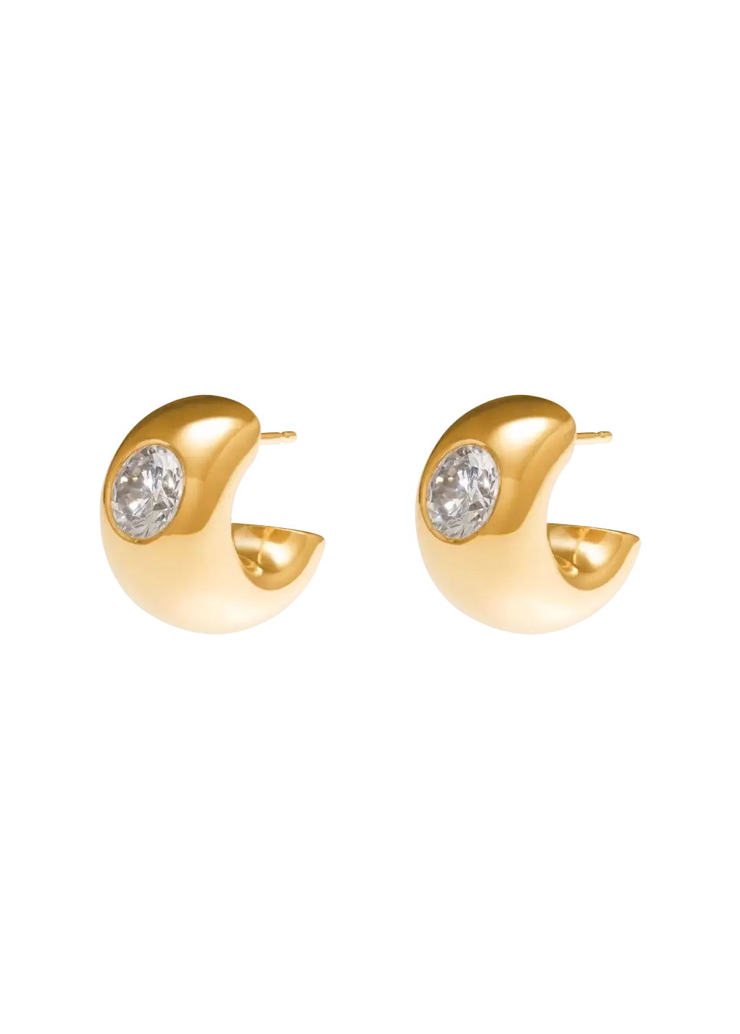 Violet Halo Huggies with Zirconia Earrings