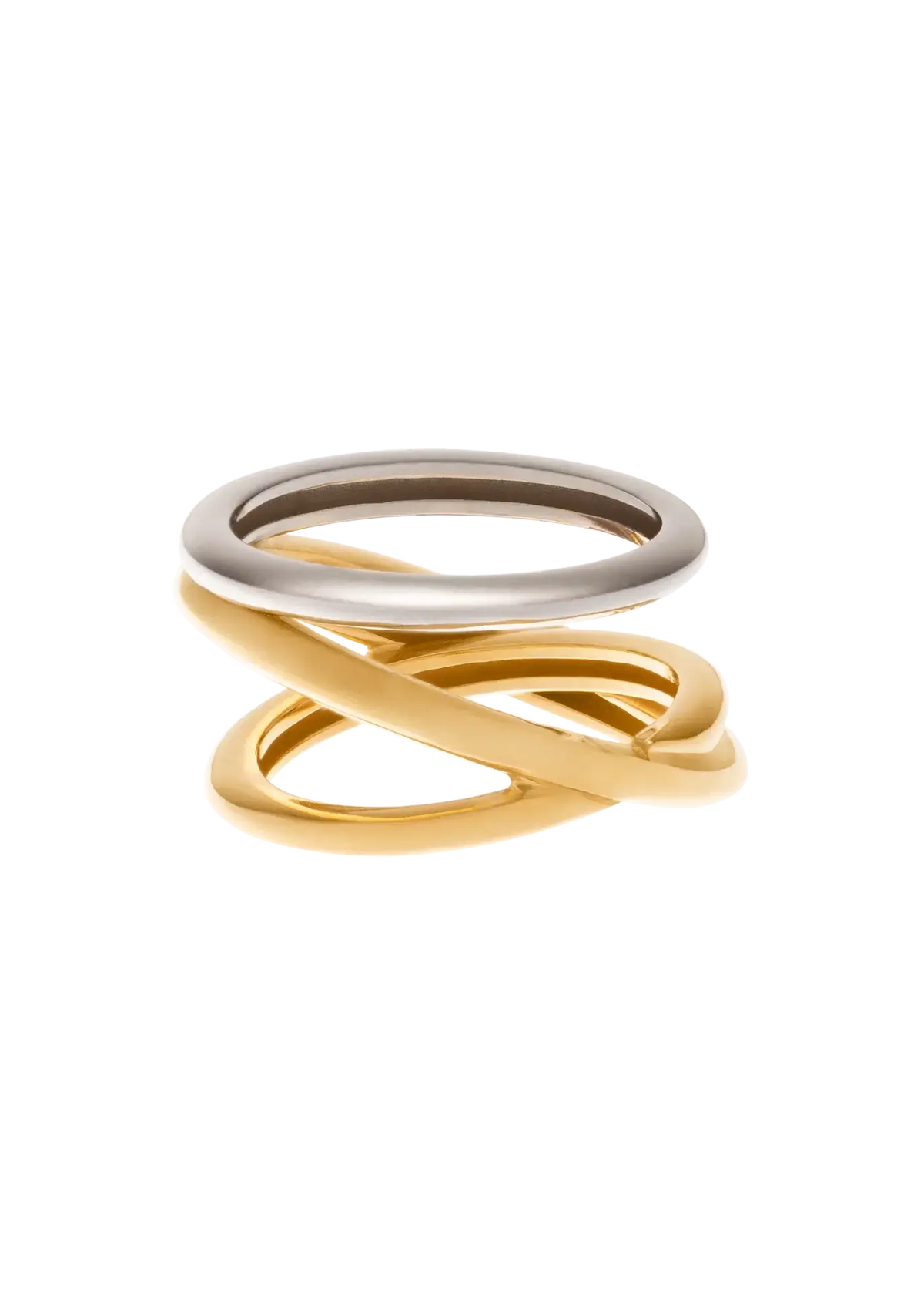 Zara Sculptural Two-Tone Ring Rings