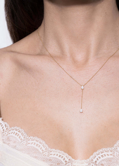 Two diamonds linked 18k necklace Necklaces