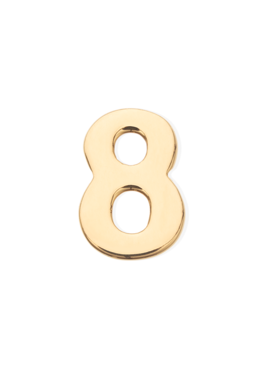 alphabet charm number 8 in gold