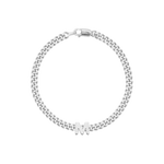 kids bracelet with letter M in silver