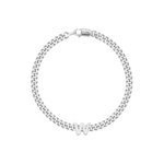 kids bracelet with letter W in silver