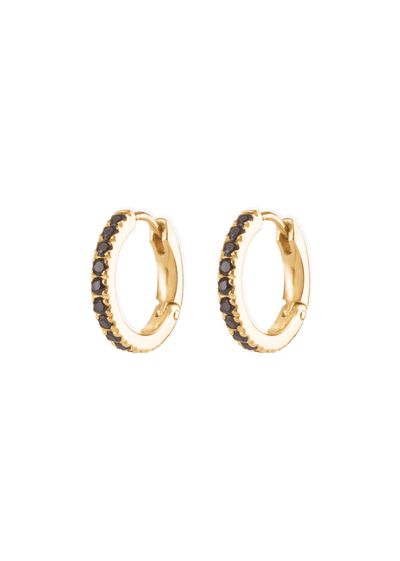 amina black huggies Earrings
