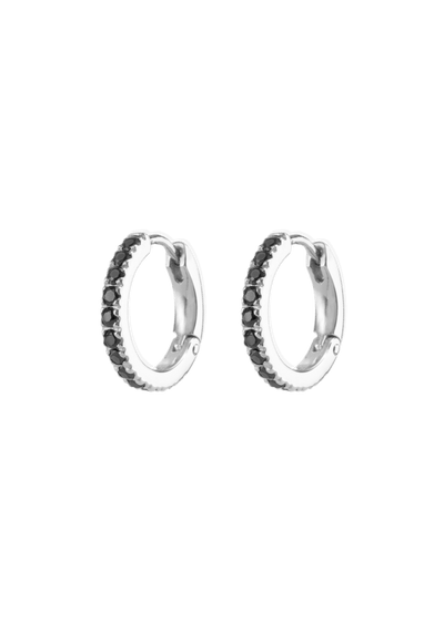 amina black huggies Earrings