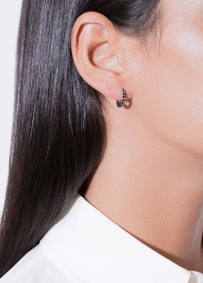 amina black huggies Earrings