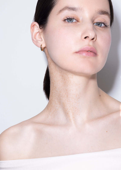 amina black huggies Earrings