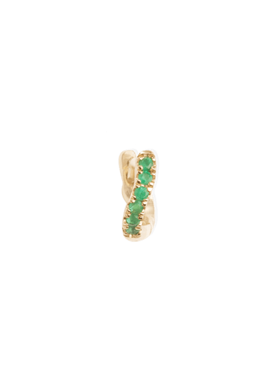 Cate 5 mm hoop 18k emerald Earrings