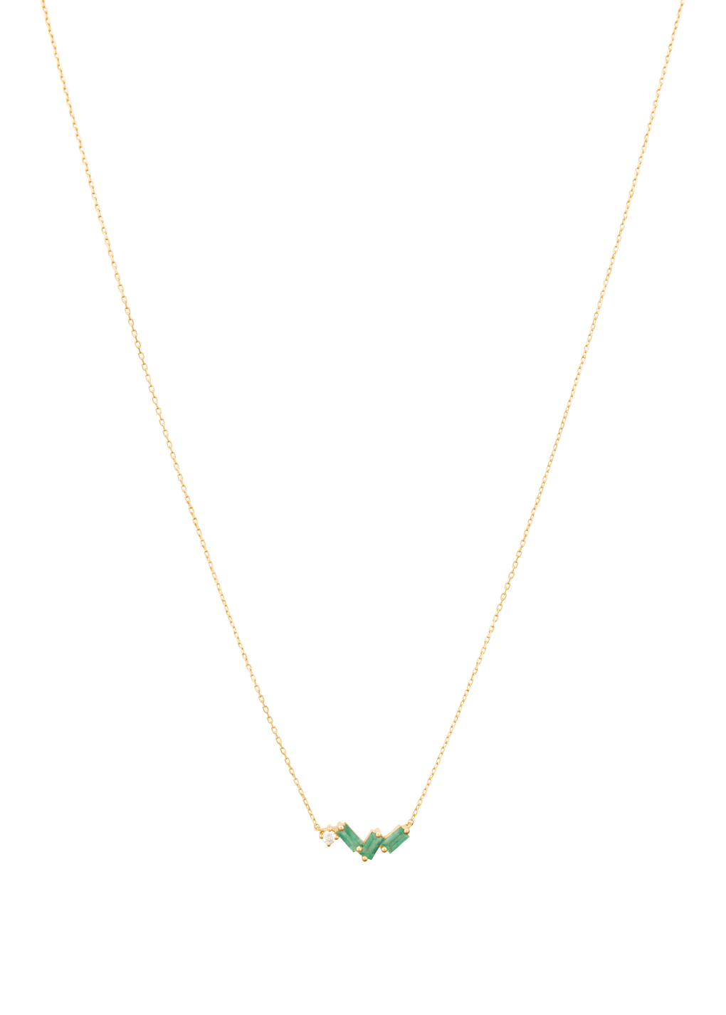 emerald and diamond 18k necklace
