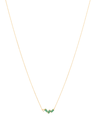 Emerald and diamond 18k necklace Necklaces