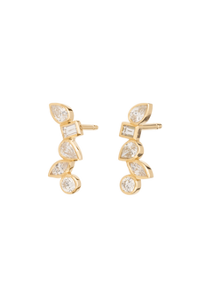 diamond floating earrings 18k