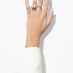 jose ring in two tone and giulia ring in gold