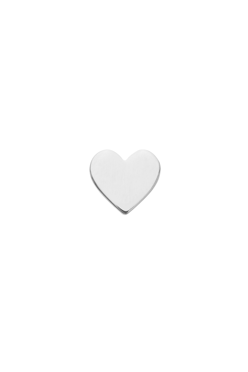alphabet charm heart in silver