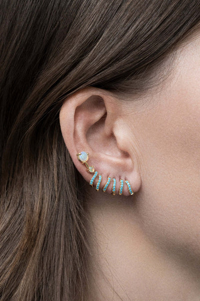 Cate 5 mm hoop 18k turquoise Earrings