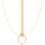 set pilar necklace and flo necklace in gold