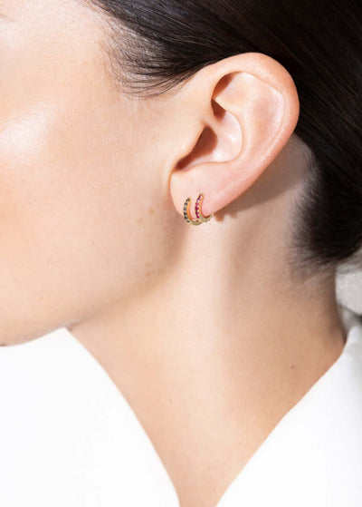 Salt 5 mm hoop 18k rubi Earrings